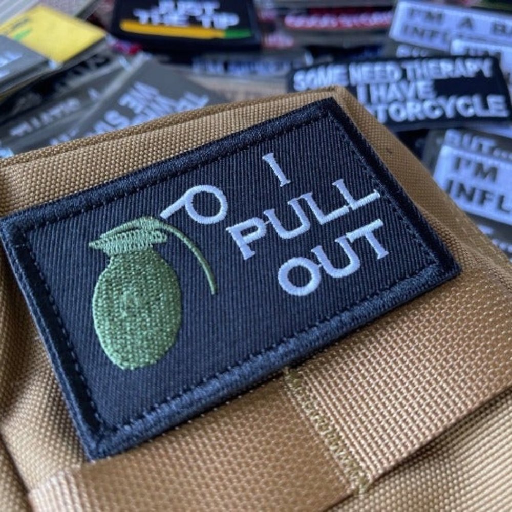 Embroidered Patch I Pull Out - Hook & Loop Patch - image 1